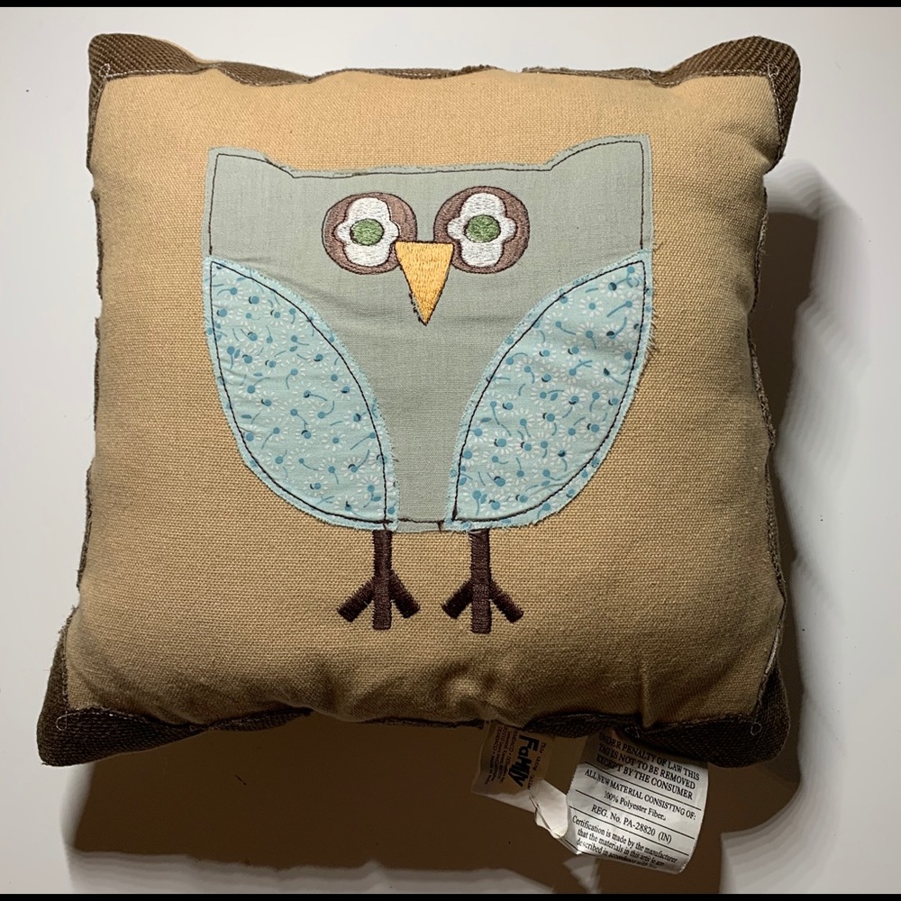 Owl cotton canvas pillow